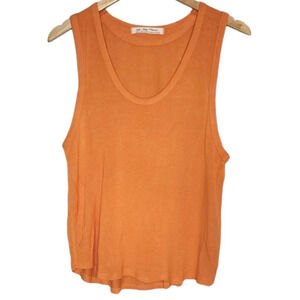 Free People We The Free Stretchy Ribbed Orange Tank Top Size Small